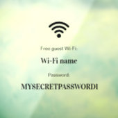 Wifi-netwerk en wachtwoord Zakelijke detailhandel Raamsticker (Vel 3)