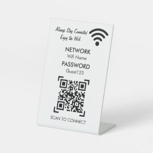 Wifi Netwerk en Wachtwoord Zakelijke Detailhandel Reclamebord Met Voetstuk