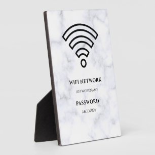 Wifi-netwerk en wachtwoord zwart bord fotoplaat