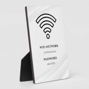 Wifi-netwerk en wachtwoord zwart bord fotoplaat