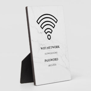 Wifi-netwerk en wachtwoord zwart bord fotoplaat