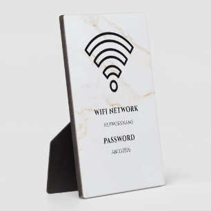 Wifi-netwerk en wachtwoord zwart bord fotoplaat