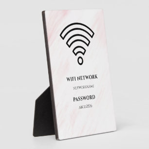 Wifi-netwerk en wachtwoord zwart bord fotoplaat