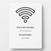 Wifi-netwerk en wachtwoord zwart bord fotoplaat (voorkant)
