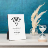 Wifi-netwerk en wachtwoord zwart bord fotoplaat (Zijkant)