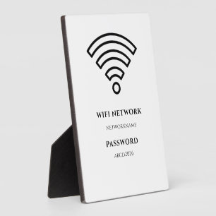Wifi-netwerk en wachtwoord zwart bord fotoplaat