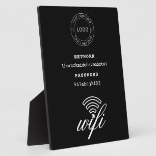Wifi-netwerk en wachtwoord zwart bord fotoplaat