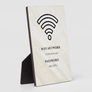 Wifi-netwerk en wachtwoord zwart bord fotoplaat