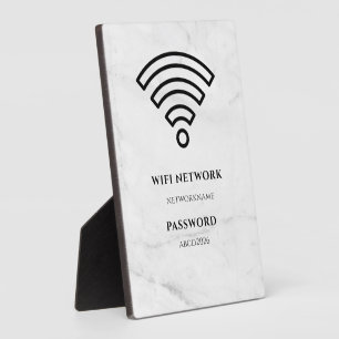 Wifi-netwerk en wachtwoord zwart bord fotoplaat