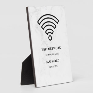 Wifi-netwerk en wachtwoord zwart bord fotoplaat