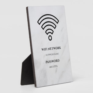 Wifi-netwerk en wachtwoord zwart bord fotoplaat
