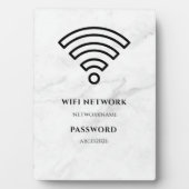 Wifi-netwerk en wachtwoord Zwarte Plaque Fotoplaat (voorkant)