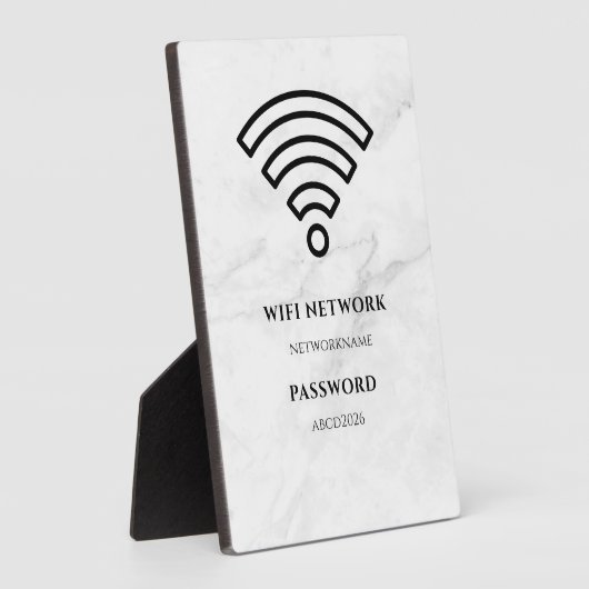 Wifi-netwerk en wachtwoord Zwarte Plaque Fotoplaat (Zijkant)