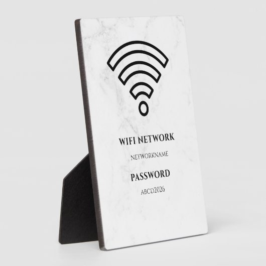 Wifi-netwerk en wachtwoord Zwarte Plaque Fotoplaat (Zijkant)