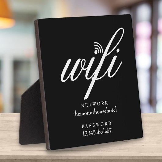 Wifi-netwerk en wachtwoordbord fotoplaat