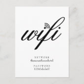 Wifi-netwerk- en wachtwoordcode briefkaart (Voorkant)