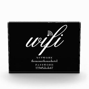 Wifi-netwerk- en wachtwoordcode fotoblokken