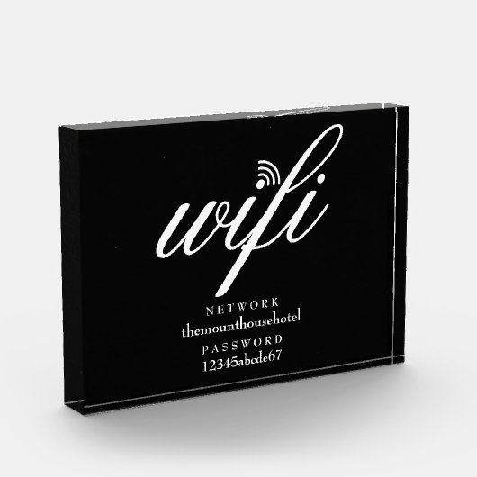Wifi-netwerk- en wachtwoordcode fotoblokken (Links)