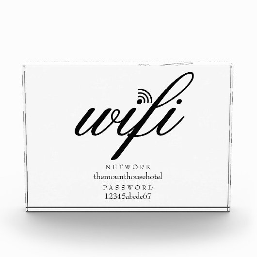 Wifi-netwerk- en wachtwoordcode fotoblokken (Voorkant)