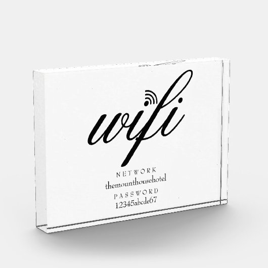 Wifi-netwerk- en wachtwoordcode fotoblokken (Links)