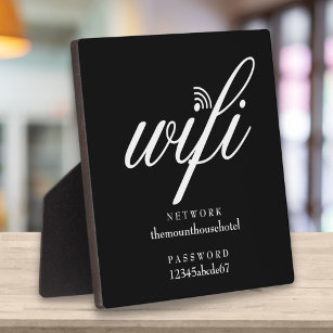 Wifi-netwerk- en wachtwoordcode fotoplaat