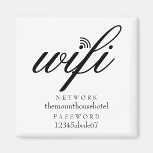 Wifi-netwerk- en wachtwoordcode magneet