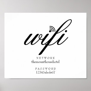 Wifi-netwerk- en wachtwoordcode poster