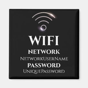 WiFi-netwerk- en wachtwoordmagneet Magneet