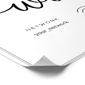 Wifi Netwerk hostel Airbnb teken eenvoudig minimaa Poster (Hoek)