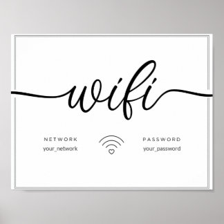 Wifi Netwerk hostel Airbnb teken eenvoudig minimaa Poster