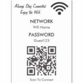 WiFi-netwerk met aangepaste QR-codetekst voor gast Sticker (Voorkant)