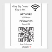 WiFi-netwerk met aangepaste QR-codetekst voor gast Sticker (Vel)