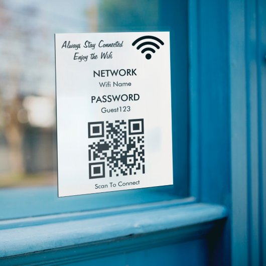 WiFi-netwerk met aangepaste QR-codetekst voor gast Sticker