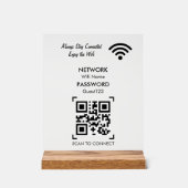 Wifi-netwerk met QR-code en aangepaste tekst voor Acryl Bord (Voorkant)