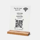 Wifi-netwerk met QR-code en aangepaste tekst voor Acryl Bord (Hoek)