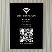 WiFi-netwerk | QR Code Internet Password Black Poster