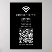 WiFi-netwerk | QR Code Internet Password Black Poster (Voorkant)