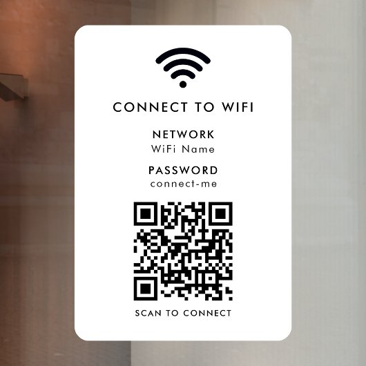 WiFi-netwerk | QR Code Internet Password White Raamsticker