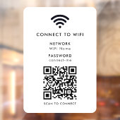 WiFi-netwerk | QR Code Internet Password White Raamsticker (Vel 2)