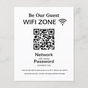 Wifi Netwerk QR Code Internet Scan om te Verbind Flyer