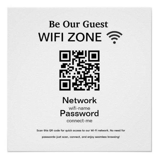 Wifi Netwerk | QR Code Internet Scan om te Verbind Perfect Poster (Voorkant)