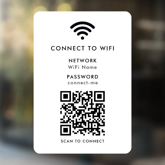 Wifi Netwerk | QR Code Internet Wachtwoord Wit Raamsticker