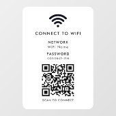 Wifi Netwerk | QR Code Internet Wachtwoord Wit Raamsticker (Vel)