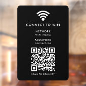 Wifi Netwerk | QR Code Internet Wachtwoord Zwart Raamsticker (Vel 2)