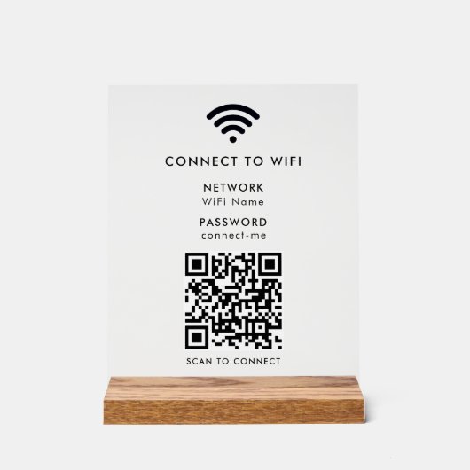 WiFi-netwerk | QR-code internetscan om verbinding  Acryl Bord (Voorkant)