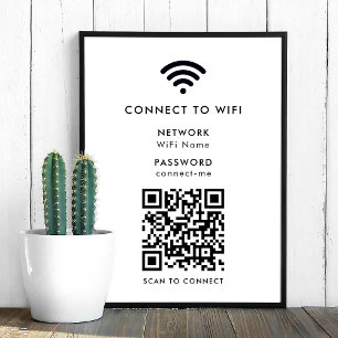WiFi-netwerk QR-code internetscan om verbinding Poster