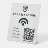 WiFi-netwerk | QR-code internetscan om verbinding Reclamebord Met Voetstuk (Voorkant)