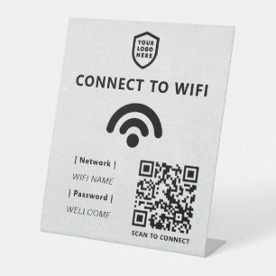 WiFi-netwerk QR-code internetscan om verbinding Reclamebord Met Voetstuk