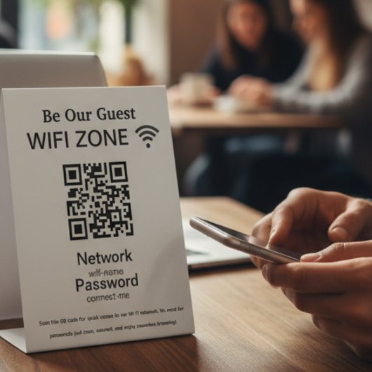 WiFi-netwerk | QR-code internetscan om verbinding Reclamebord Met Voetstuk