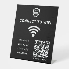 WiFi-netwerk | QR-code internetscan om verbinding  Reclamebord Met Voetstuk